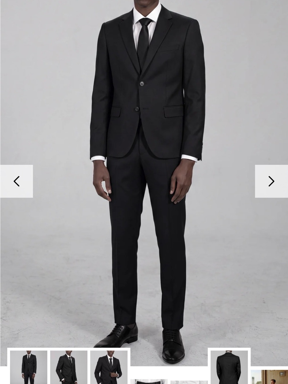 Alain Dupetit - Men’s Black Suit Slim 40R